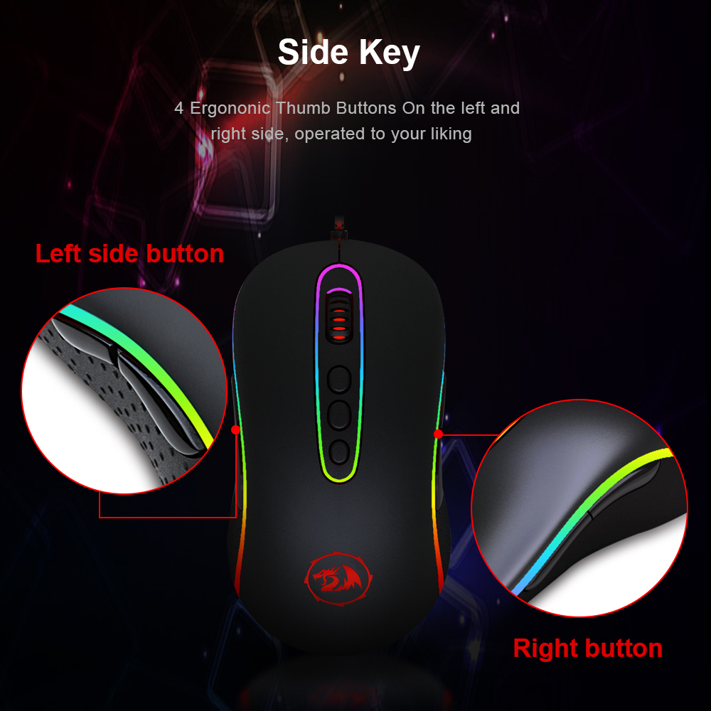 REDRAGON PHOENIX 2 M702 RGB USB Gaming Mouse 10000 DPI 11 Tasten Mäuse ...